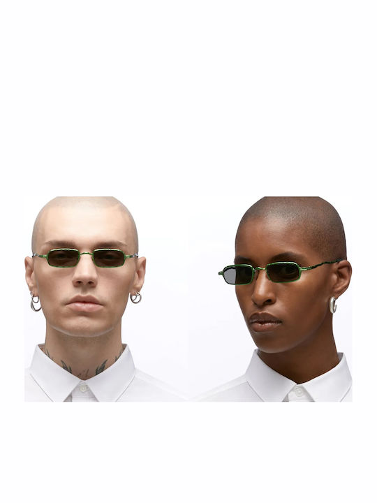 Kuboraum Z18-hb/f Unisex Sunglasses With Green Metallic Frame And Green Lens