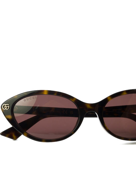 Gucci Unisex Sunglasses with Brown Horn-Rimmed Frame and Brown Lenses GG2111S 002