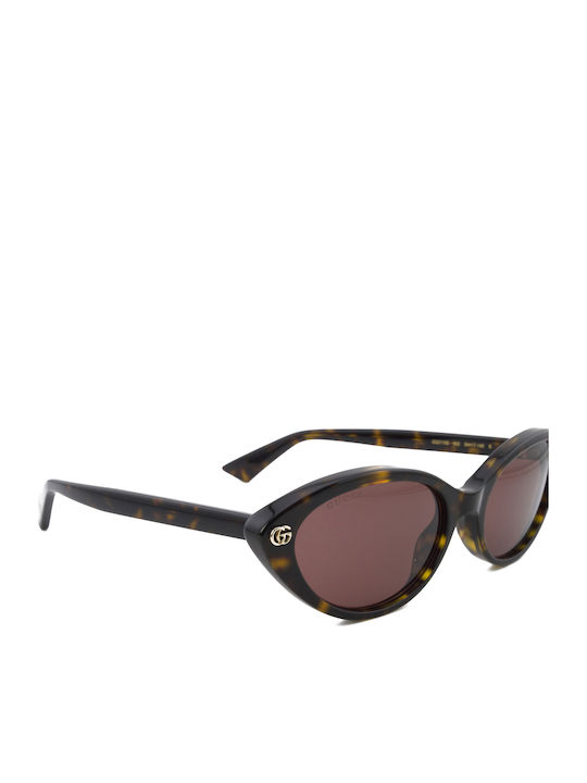 Gucci Unisex Sunglasses with Brown Horn-Rimmed Frame and Brown Lenses GG2111S 002