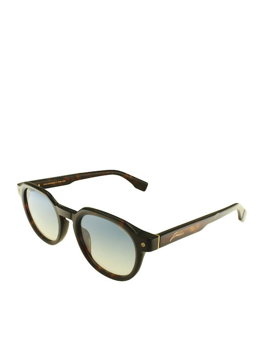 Police Women's Sunglasses With Black Frame And Blue Gradient Lens SPLU83 722B