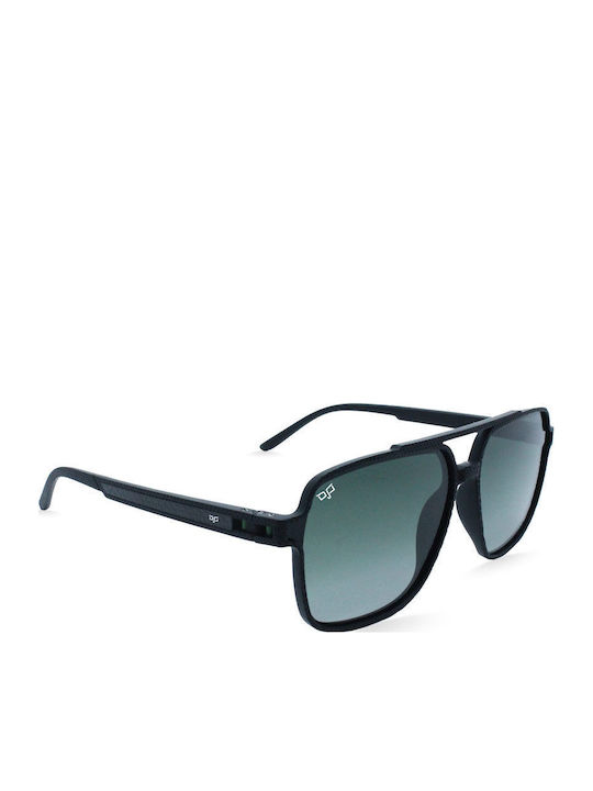 OJO Sunglasses Square Oye Polarised Unisex Γυαλιά Ηλίου με Μαύρο Κοκκάλινο Σκελετό και Πράσινο Φακό 44OMN73054