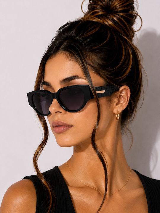 Trussardi Unisex Γυαλιά Ηλίου με Μαύρο Κοκκάλινο Σκελετό και Μαύρο Φακό TSW9035 A01