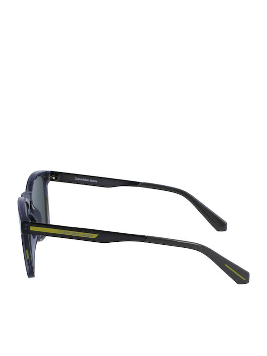 Calvin Klein Men's Sunglasses with Blue Plastic Frame and Green Lens CKJ22642S 050