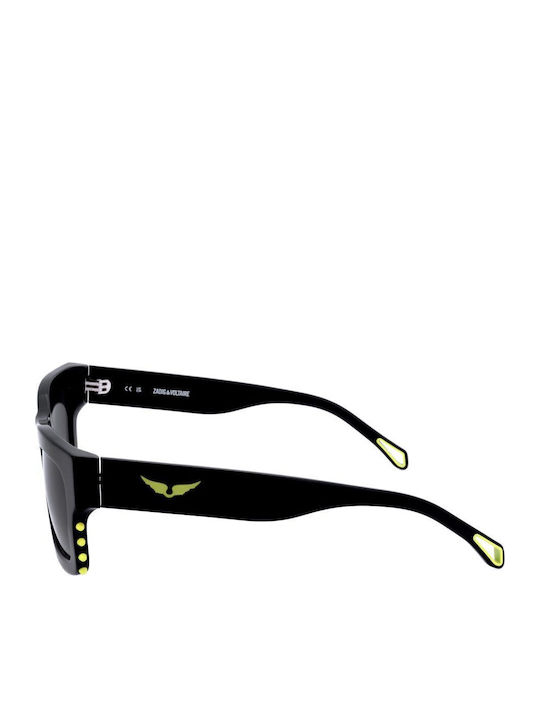 Zadig & Voltaire Women's Sunglasses with Black Plastic Frame and Black Lens