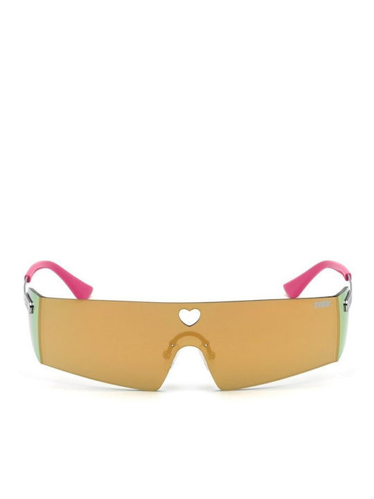 Victoria's Secret Men's Sunglasses with Silver Metal Frame and Gold Mirror Lens PK0008 16G