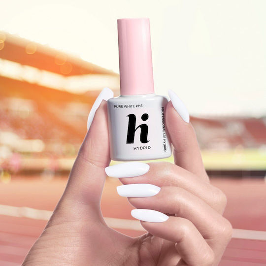 Hi Hybrid Glossy Long Lasting Nail Polish Pure White 114 5ml