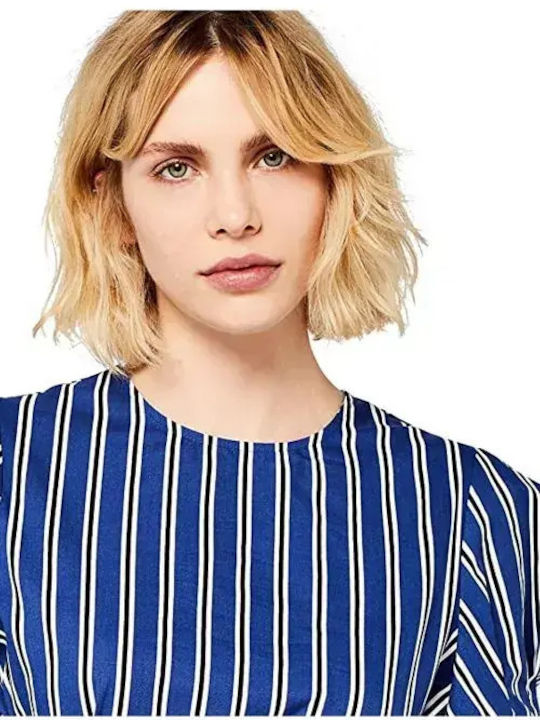 Damenbluse Baumwollgestreift Blau/Weiß