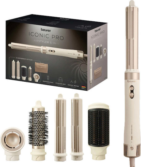 Beurer Airstyler 5-в-1 Керамична Електрическа Четка за Коса с Въздух за Изправяне на Коса и Къдрици 1500W
