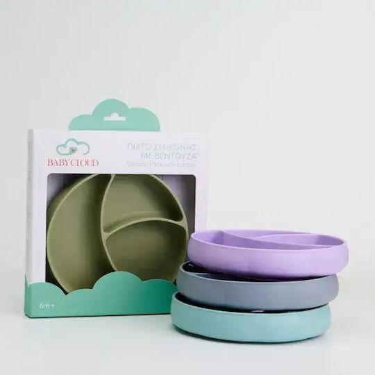 Baby Cloud Baby Food Plate made of Silicone Purple