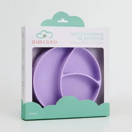 Baby Cloud Baby Food Plate made of Silicone Purple