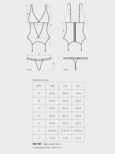 Obsessive Empressia Corset Sexy Negru