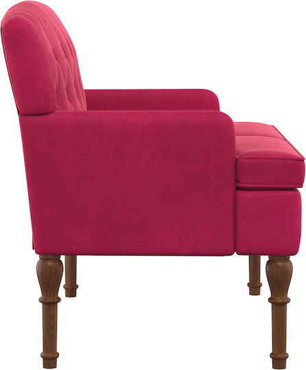 Two-Seater Velvet Red Couch 111x65x79cm