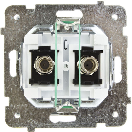 Ospel TV Antenna Socket in White color GPA-2RF/m/00