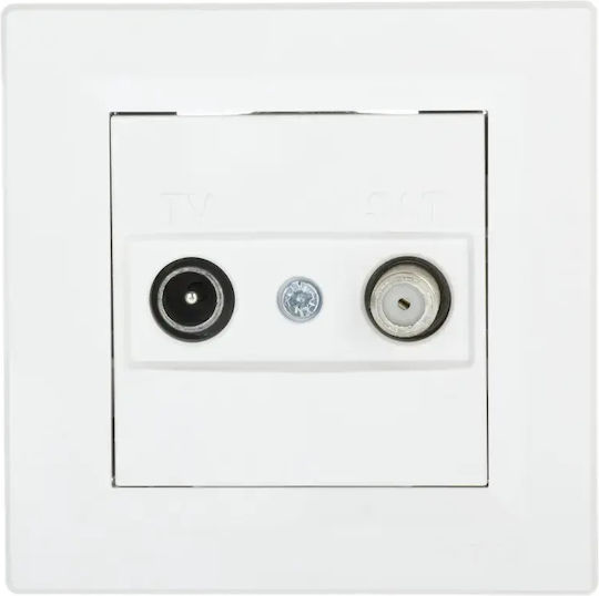 Schneider Electric Asfora TV and Satellite Antenna Socket Terminal in White color EPH3400121
