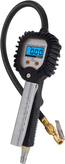 Pistol De Umflare Profesionistă Pentru Anvelope Cu Manometru Digital Lcd 0-18 Bar Furtun De 55 Cm Acuratețe 0.01 Bar Conexiune 1/4"