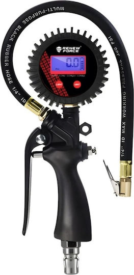Pistol de umflat anvelope digital cu manometru LCD 0-18 bar precizie 0.01 bar umflare dezumflare auto motocicletă bicicletă