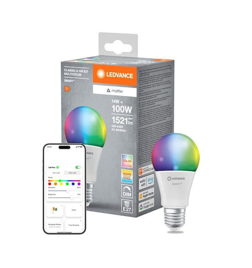 Ledvance Smart Bulb Fs1 LED 14W for Socket E27 and Shape A100 RGBW 1521lm