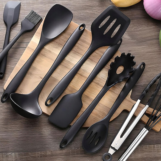 Seturi De Ustensile De Gătit Din Silicon 10 Bucăți Negru
