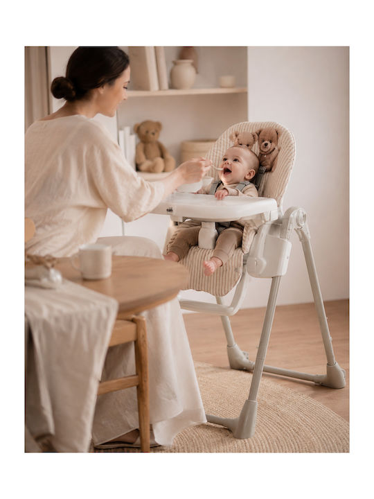 Cam Pappananna Foldable Baby Highchair 2 in 1 with Adjustable Height Beige