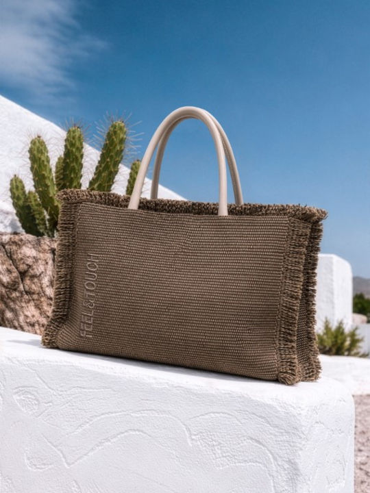 Feel & Touch Terrycloth Brown Beach Bag