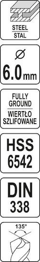 Yato HSS Bohrmaschine mit Zylindrischem Bohrer Spitze für Metall