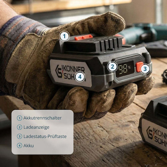 Könner & Söhnen Lithium Tool Battery 20V with 2Ah Capacity