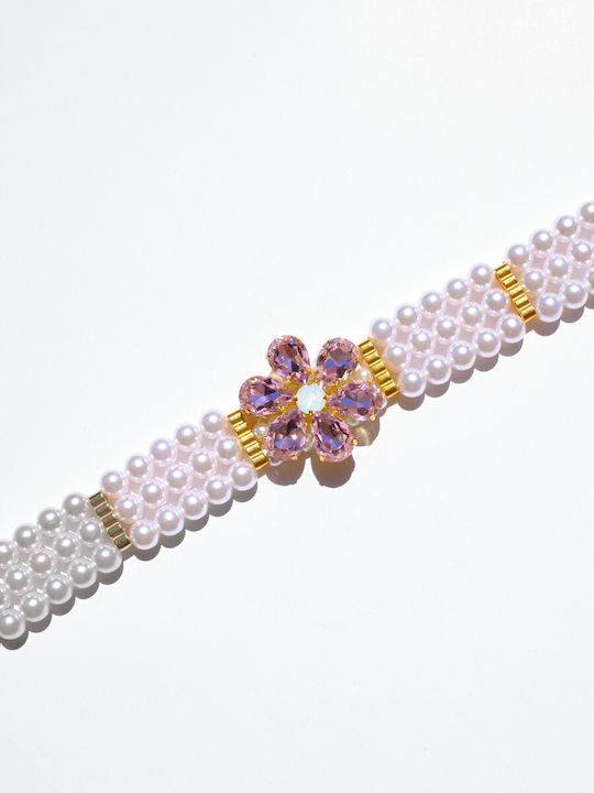 Kaleido Choker with Pink Gold Plating with Pink Pearls