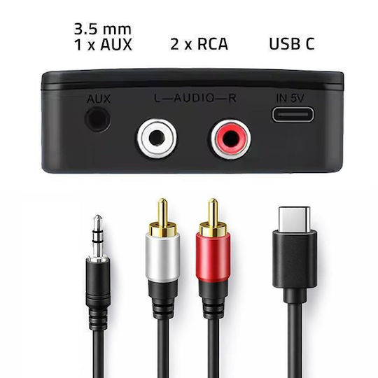 Qoltec Bluetooth Receiver / Transmitter με θύρα εξόδου RCA Μικρόφωνο και NFC
