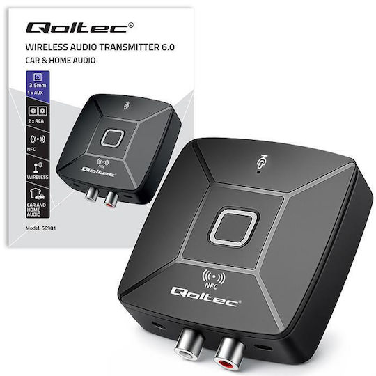 Qoltec Bluetooth Receiver / Transmitter με θύρα εξόδου RCA Μικρόφωνο και NFC