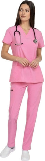 B-Well B-Well Damen Medizinischer Kittel Hose & Bluse Set Rosa