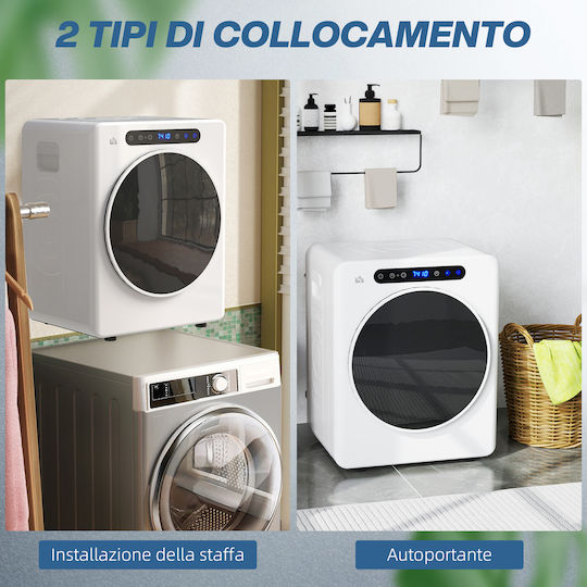 HomCom B61-010V90WT Uscător 3kg cu Pompă de căldură
