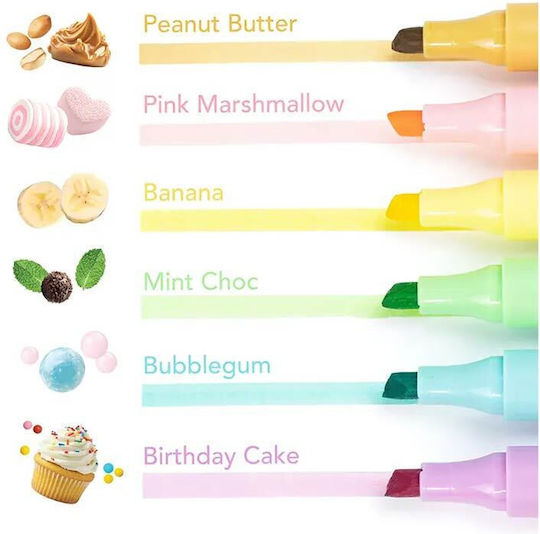 Tiger Tribe Μαρκαδόροι Υπογράμμισης Ice Cream Scented Σετ 6τμχ