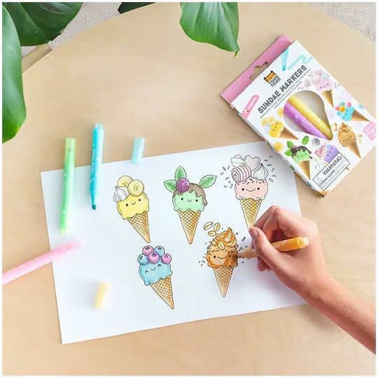 Tiger Tribe Μαρκαδόροι Υπογράμμισης Ice Cream Scented Σετ 6τμχ