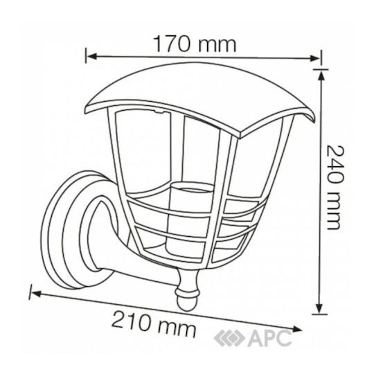Horoz Electric Стенно Външно Осветително Тяло 17x24см
