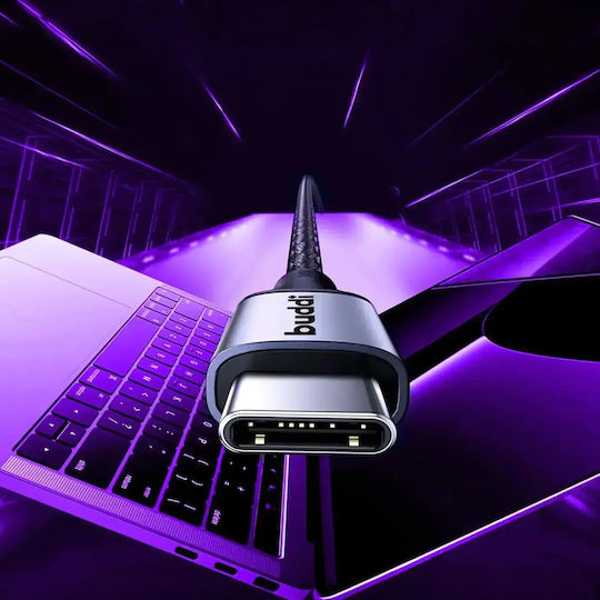 Buddi Flex Cable USB-C male - USB-C 100W Μαύρο 5m