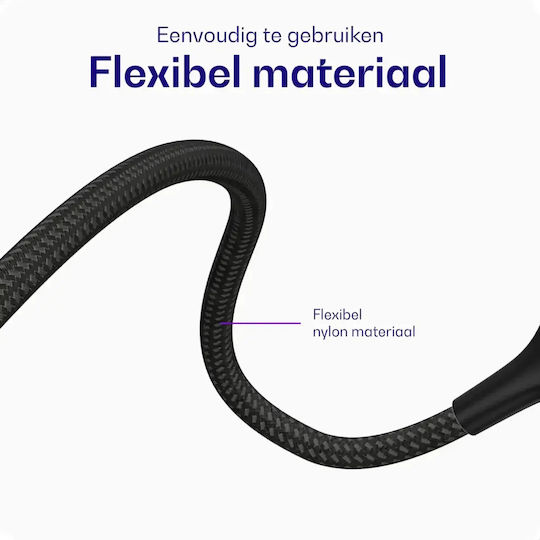 Buddi Flex Kabel USB-C Männlich - USB-C 60W Schwarz 5m