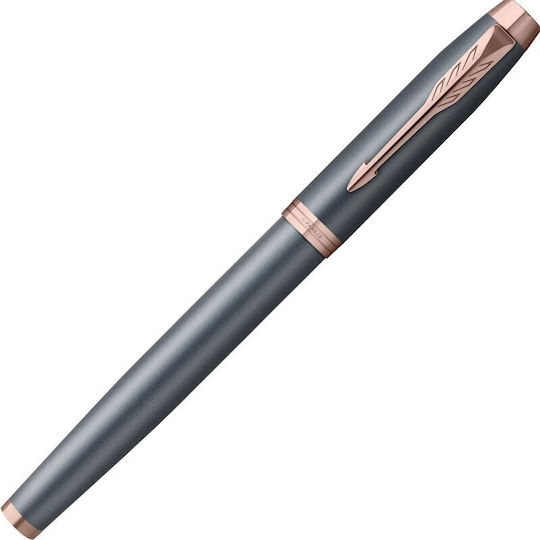 Parker Im Slate Pgt Stilou Medium Roșu Din Alamă Cu Cerneală Albastră