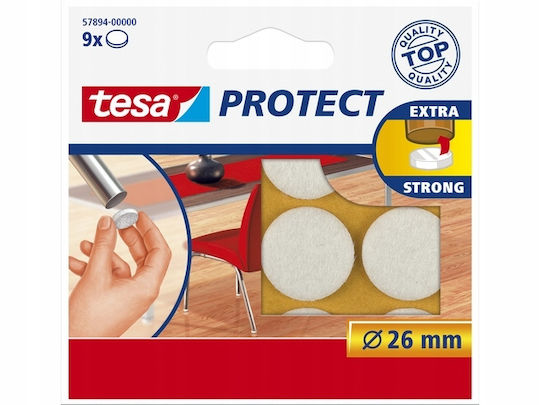 Tesa Филцови Кръгли със Самозалепваща Лента и Диаметър 26mm 9бр