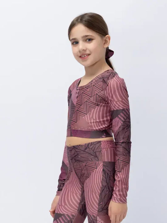 Kids Long-Sleeved Crop Top Pastel