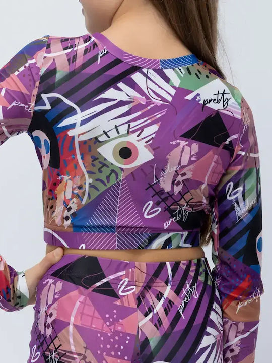 Kinderoberteile Crop Top Langärmelig Violett Seen