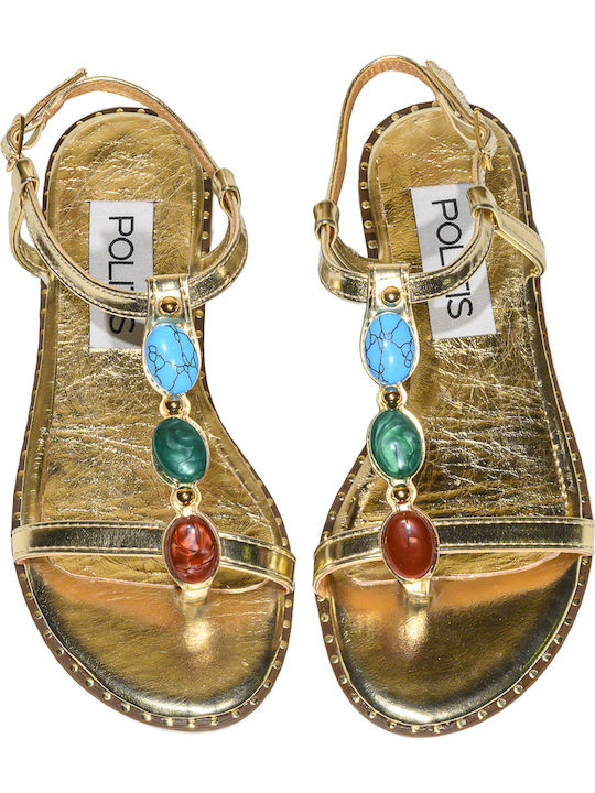Leather Women's Anatomic Gold Sandals