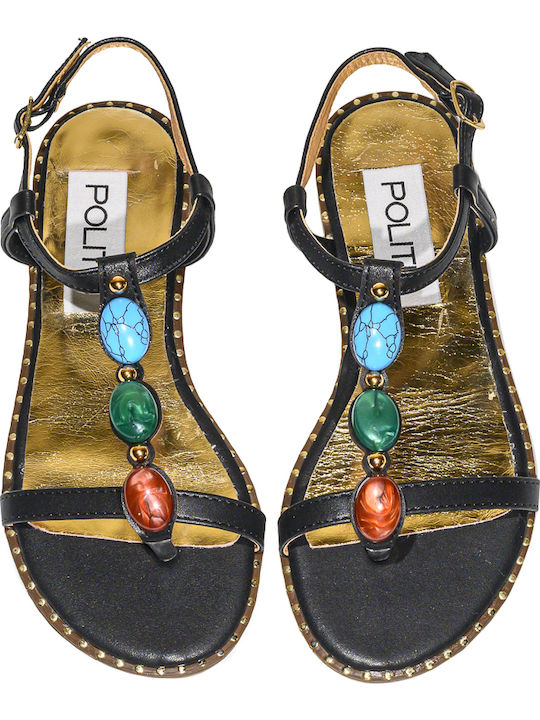 Leather Women's Anatomic Black Sandals
