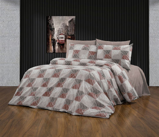 Dimcol Cleopatra Set for Single Bed 3 Pieces 160x240cm Red Black