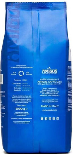 Single-Origin Arabica Blu Espresso Kaffee mit Schokoladenaroma in Bohnen 1000g MGSBL1000