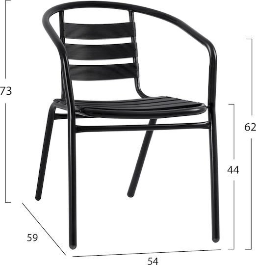 Garten- und Outdoor-Möbelsets Τραπεζαρίας Εξωτερικού Χώρου Laura 3 Stück Μαύρο