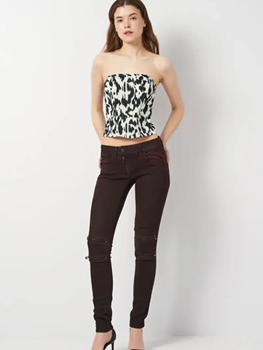 Lynn Custom Дамско Джинсово Панталонче в Skinny Кройка Лилав