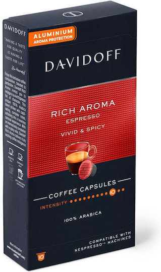 Davidoff Kapseln Espresso Rich Aroma Kompatibel mit Maschine Nespresso 10Mützen