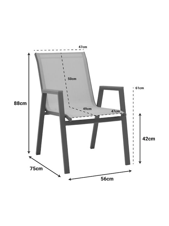Outdoor Dining Set Dagyn Azelie 7 Pieces Grey