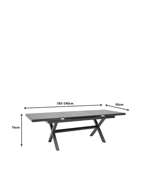 Outdoor Dining Set Dagyn Azelie 7 Pieces Grey