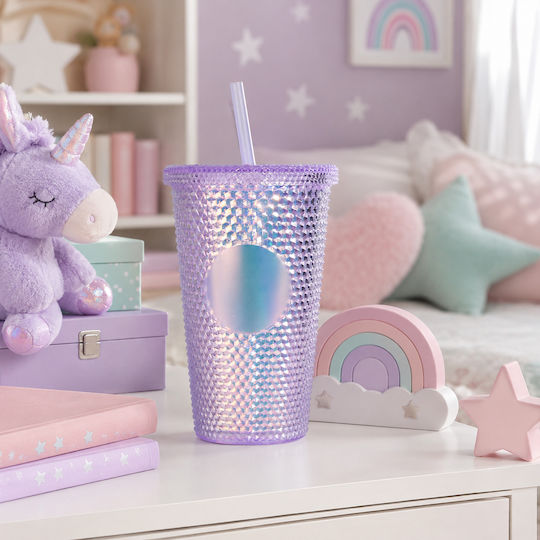 Tpster Glass Water made of Plastic in Color with straw 450ml